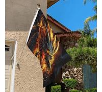 Drapeau de 9,1 x 6,1 m résistant à la décoloration pour l'extérieur - Bannière décorative en forme de dragon chinois - Drapeau de jardin double face avec œillets en laiton - Toile de fond amusante