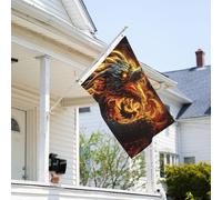 Drapeau de 9,1 x 6,1 m résistant à la décoloration pour l'extérieur - Bannière décorative en forme de dragon chinois - Drapeau de jardin double face avec œillets en laiton - Toile de fond amusante