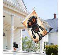 Drapeau de 9,1 x 6,1 m résistant à la décoloration pour l'extérieur - Bannière décorative noire - Drapeau de jardin double face avec œillets en laiton - Toile de fond amusante pour pelouse, porche