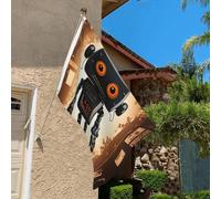 Drapeau de 9,1 x 6,1 m résistant à la décoloration pour l'extérieur - Bannière décorative noire - Drapeau de jardin double face avec œillets en laiton - Toile de fond amusante pour pelouse, porche