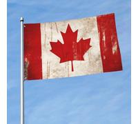 Drapeau de 90 cm x 150 cm, drapeau double face 200D lourd rétro du Canada, bannière de bienvenue décorative avec œillets en laiton, drapeaux de jardin pour toutes les saisons