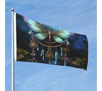 Drapeau de 90 cm x 60 cm - Double face - Bannière d'extérieur robuste avec 2 œillets de décoration - Drapeaux de cour - Attrape-rêves - Drapeau de bienvenue en polyester - Pour toutes les saisons