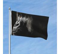Drapeau de 90 x 150 cm - Décoration de jardin - Bannière robuste - Drapeau gorille pour adulte - Bannière d'extérieur avec 2 œillets - Drapeaux de bienvenue pour les vacances en toutes saisons