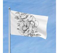 Drapeau de 90 x 150 cm - Décoration de jardin robuste - Bannière florale de roses - Bannière d'extérieur avec 2 œillets - Drapeaux de bienvenue pour les vacances en toutes saisons