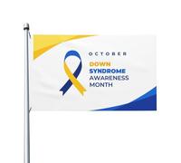 Drapeau de 90 x 150 cm pour le mois de sensibilisation à la trisomie 21, décoration murale pour fête