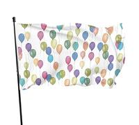 Drapeau de 90 x 152 cm - Ballons colorés - Bannière de sports de plein air - En polyester résistant à la décoloration - Avec 2 œillets en laiton - Pour décoration intérieure et extérieure