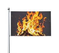Drapeau de 90 x 152 cm double face pour décoration d'extérieur, drapeau à flamme rugissante, drapeaux de jardin lourds 200D, œillets en laiton, bannière extérieure pour les vacances