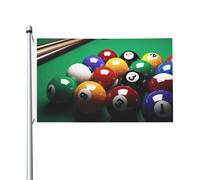 Drapeau de 90 x 152 cm double face pour décoration d'extérieur, drapeau de billard, drapeaux de jardin lourds 200D, œillets en laiton, bannière extérieure pour les vacances