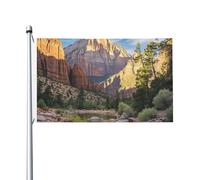 Drapeau de 90 x 152 cm double face pour décoration d'extérieur, drapeau du parc national de Zion 200D, drapeaux de jardin lourds œillets en laiton, bannière extérieure de cour pour les vacances