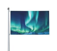 Drapeau de 90 x 152 cm double face pour décoration d'extérieur, drapeaux aurores boréales, drapeaux de jardin lourds 200D, œillets en laiton, bannière extérieure pour les vacances