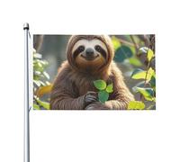 Drapeau de 90 x 152 cm double face pour décoration d'extérieur, drapeaux paresseux mon esprit, drapeau animal 200D, drapeaux de jardin lourds œillets en laiton, bannière extérieure pour les vacances