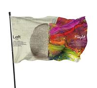 Drapeau de 91 x 152 cm - Motif cerveau gauche et droit - Bannière de sports de plein air - En polyester résistant à la décoloration - Avec 2 œillets en laiton - Pour décoration intérieure et