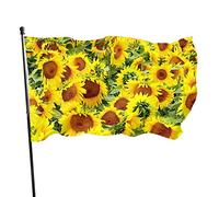 Drapeau de 91 x 152 cm - Motif champ de tournesols - Couleurs vives - En polyester résistant à la décoloration - Avec 2 œillets en laiton - Pour décoration d'intérieur et d'extérieur