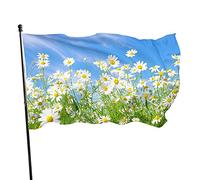 Drapeau de 91 x 152 cm - Motif marguerite - Couleurs vives - En polyester résistant à la décoloration - Avec 2 œillets en laiton - Pour décoration d'intérieur et d'extérieur