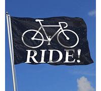 Drapeau de balade à vélo 0,9 x 1,5 m Impression simple face Bannière de drapeau de famille de bienvenue