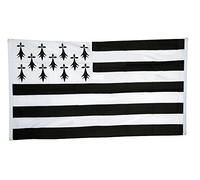 Drapeau de balcon (avec 4 oeillets) France Bretagne - 90 x 150 cm + Digni®-sticker gratuit