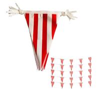 Drapeau de bannière de de carnaval - Drapeau Bruant Rouge Et Blanc, de banderoles triangulaires pour fête d'anniversaire de carnaval, 7,8 x 11,8 pouces