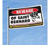 Drapeau de bar pour homme avec inscription « Beware of Saint Bernard » pour décoration de chambre de fille et balcon (120 x 180 cm)