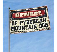 Drapeau de bar pour homme, grotte « Beware of Pyrenean Mountain Dog » pour décoration de chambre de fille et balcon (30 x 45 cm)