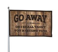 Drapeau de bar vintage « Go Away Or I Shall Taunt You A Second Time » - Décoration de bar pour la maison, le printemps et le jardin (152 x 244 cm)