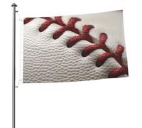 Drapeau de baseball en dentelle avec gros plan - 61 x 91 cm - Impression double face - Drapeau de jardin pour l'extérieur - Bannière cadeau avec œillets - Toile de fond pour photo pour intérieur et