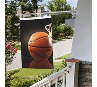 Drapeau de basket-ball 61 x 91 cm pour extérieur et intérieur - Pour le printemps, l'été, l'automne, l'hiver - Drapeaux de jardin avec œillets verticaux double face pour décorations de cour