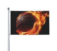 Drapeau de basket-ball sur le feu de 9,5 x 1,5 m, drapeaux de jardin double face avec œillets en laiton qui ne se décolorent pas, bannière de vœux, décoration d'intérieur ou d'extérieur