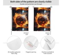 Drapeau de basket-ball sur le feu et l'eau - Convient pour l'intérieur et l'extérieur - Parfait pour la maison, le jardin, les événements et les expositions patriotiques.