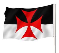 Drapeau de bataille des templiers de 9,6 x 1,5 m, drapeau de l'église catholique romaine aux couleurs vives, fournitures de fête, décoration de terrasse, vacances, intérieur et extérieur, drapeau à