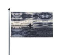 Drapeau de bateau nucléaire géant de vacances avec œillets pour décoration de terrasse, porche, pelouse - 0,9 x 1,5 m