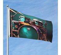 Drapeau de batterie cool 6 x 0,9 m double face ne se décolore pas Drapeau de jardin drapeau de cour avec bannière extérieure en laiton Décoration pour cour, porche, pelouse