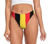 Drapeau de Belgique String pour femme, bonne élasticité, doux pour la peau et respirant., noir, Small