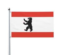 Drapeau de Berlin de 0,9 x 1,5 m - Bannière robuste pour décoration extérieure et de jardin, impression double face, facile à installer