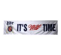 Drapeau de bi re MILLER LITE, c'est l'heure du meunier, banni re 2x8 pieds, caverne de l'homme