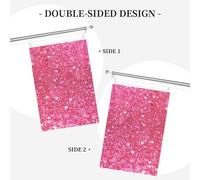 Drapeau de bienvenue à paillettes rose étincelant pour jardin, 61 x 91 cm, ne se décolore pas, drapeau double face pour maison, cour, porche, pelouse