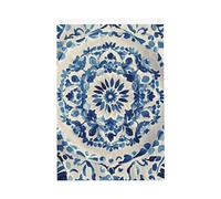 Drapeau de bienvenue à texture bleue et blanche de 60 x 91 cm, ne se décolore pas, drapeau double face, bannière extérieure pour cour, porche, pelouse