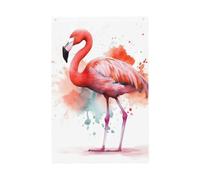 Drapeau de bienvenue aquarelle flamant rose 61 x 91 cm - Ne se décolore pas - Double face - Bannière d'extérieur pour cour, porche, pelouse