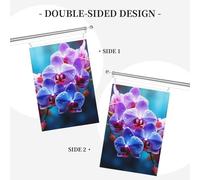 Drapeau de bienvenue avec fleurs d'orchidées colorées - 61 x 91 cm - Ne se décolore pas - Double face - Bannière d'extérieur pour cour, porche, pelouse