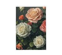 Drapeau de bienvenue avec imprimé roses - 61 x 91 cm - Ne se décolore pas - Double face - Pour maison, cour, porche, pelouse