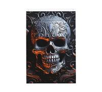 Drapeau de bienvenue avec motif tête de mort - 61 x 91 cm - Ne se décolore pas - Double face - Bannière d'extérieur pour cour, porche, pelouse