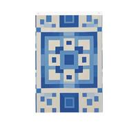 Drapeau de bienvenue bleu à motif carré 61 x 91 cm - Ne se décolore pas - Double face - Bannière d'extérieur pour cour, porche, pelouse