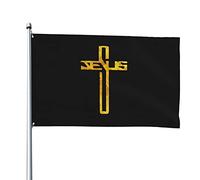 Drapeau De Bienvenue Christianisme Jésus Croix Double Face Bannière Décorative Amusant Décoration De Drapeau Pour Pelouse Maison Extérieure 3X5 Ft