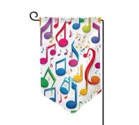 Drapeau de bienvenue coloré avec note de musique imprimée, décoration extérieure, drapeau de jardin toutes saisons, 30,5 x 45,7 cm, plusieurs formes