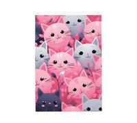 Drapeau de bienvenue de jardin avec chat rose - 61 x 90 cm - Double face - Ne se décolore pas - Toile de fond pour photo - Bannière pour cour, porche, pelouse, décoration extérieure