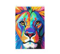 Drapeau de bienvenue de jardin coloré Lion 61 x 91 cm Ne se décolore pas Double face Maison Yard Drapeau extérieur Bannière Décor pour cour, porche, pelouse