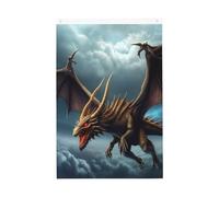 Drapeau de bienvenue Dragon volant de bienvenue 61 x 91 cm - Ne se décolore pas - Double face - Bannière d'extérieur pour cour, porche, pelouse