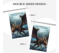 Drapeau de bienvenue Dragon volant de bienvenue 61 x 91 cm - Ne se décolore pas - Double face - Bannière d'extérieur pour cour, porche, pelouse