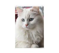 Drapeau de bienvenue en forme de chat blanc mignon - 61 x 91 cm - Ne se décolore pas - Double face - Bannière d'extérieur pour cour, porche, pelouse