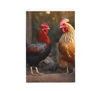 Drapeau de bienvenue en forme de coq et de poule - 61 x 91 cm - Ne se décolore pas - Double face - Bannière d'extérieur pour cour, porche, pelouse