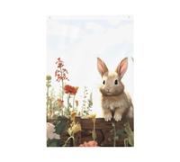 Drapeau de bienvenue en forme de lapin mignon - 61 x 91 cm - Double face - Ne se décolore pas - Pour maison, cour, porche, pelouse, décoration extérieure